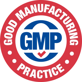 GMP-certified manufacturing badge